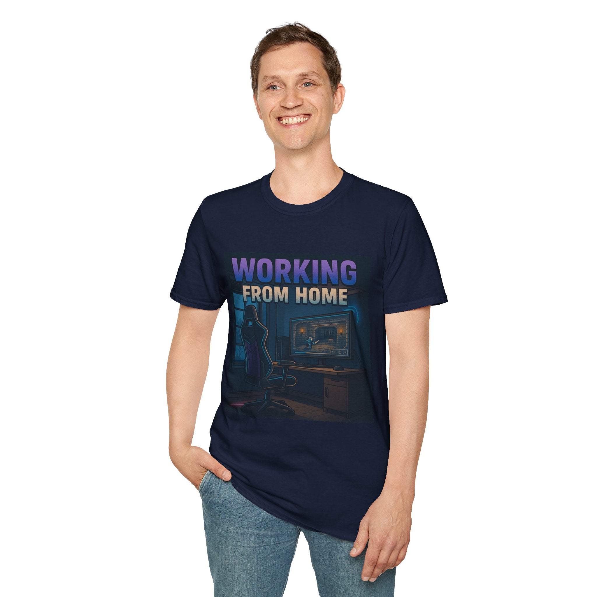 Working From Home T-Shirt – Cozy Gamer / Remote Work Desk Graphic Tee
