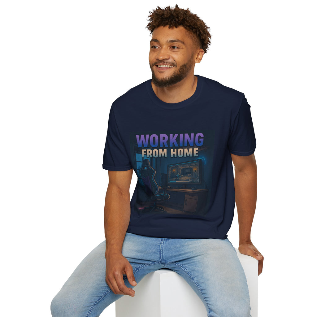 Working From Home T-Shirt – Cozy Gamer / Remote Work Desk Graphic Tee