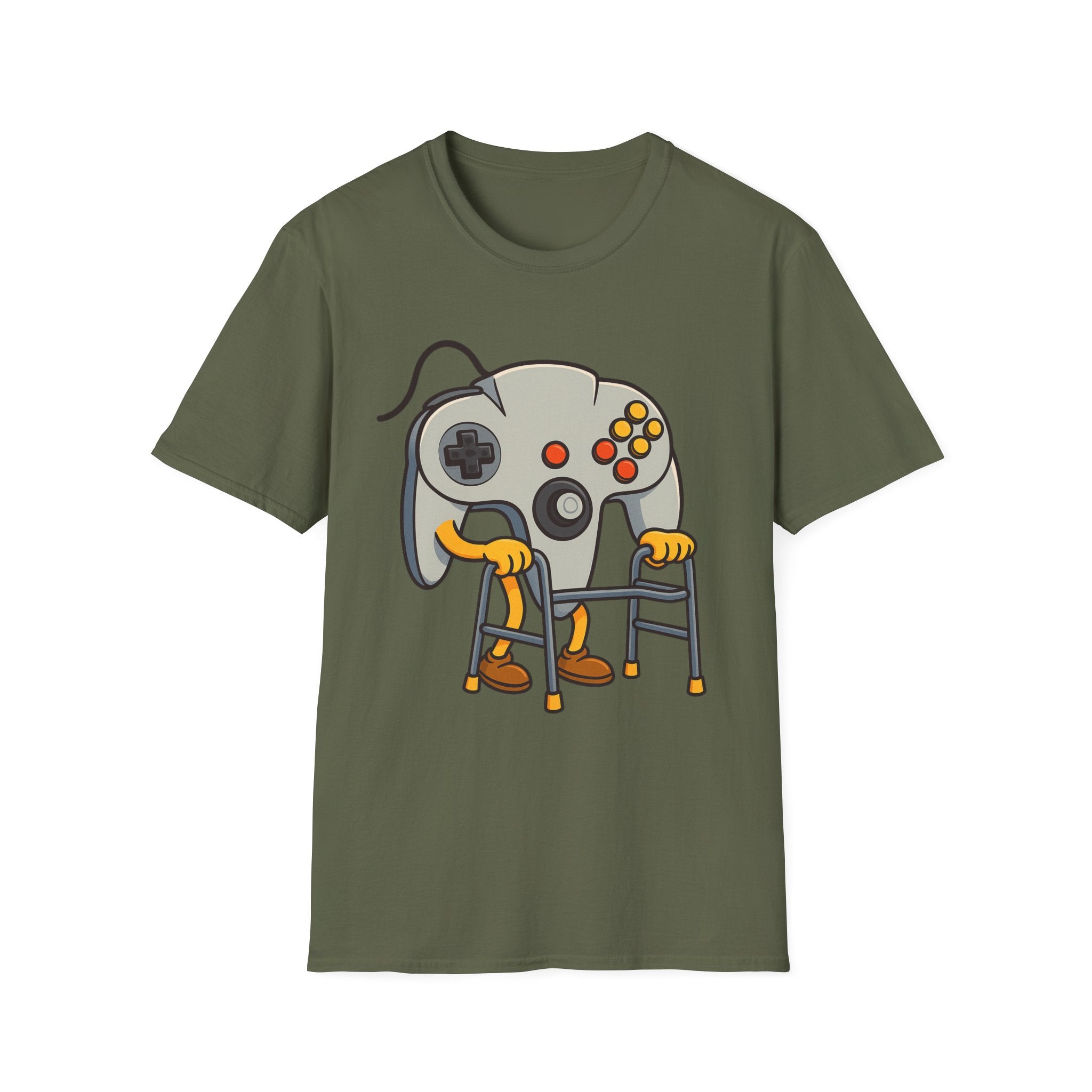 Retro Game Controller Elderly Cartoon T-Shirt