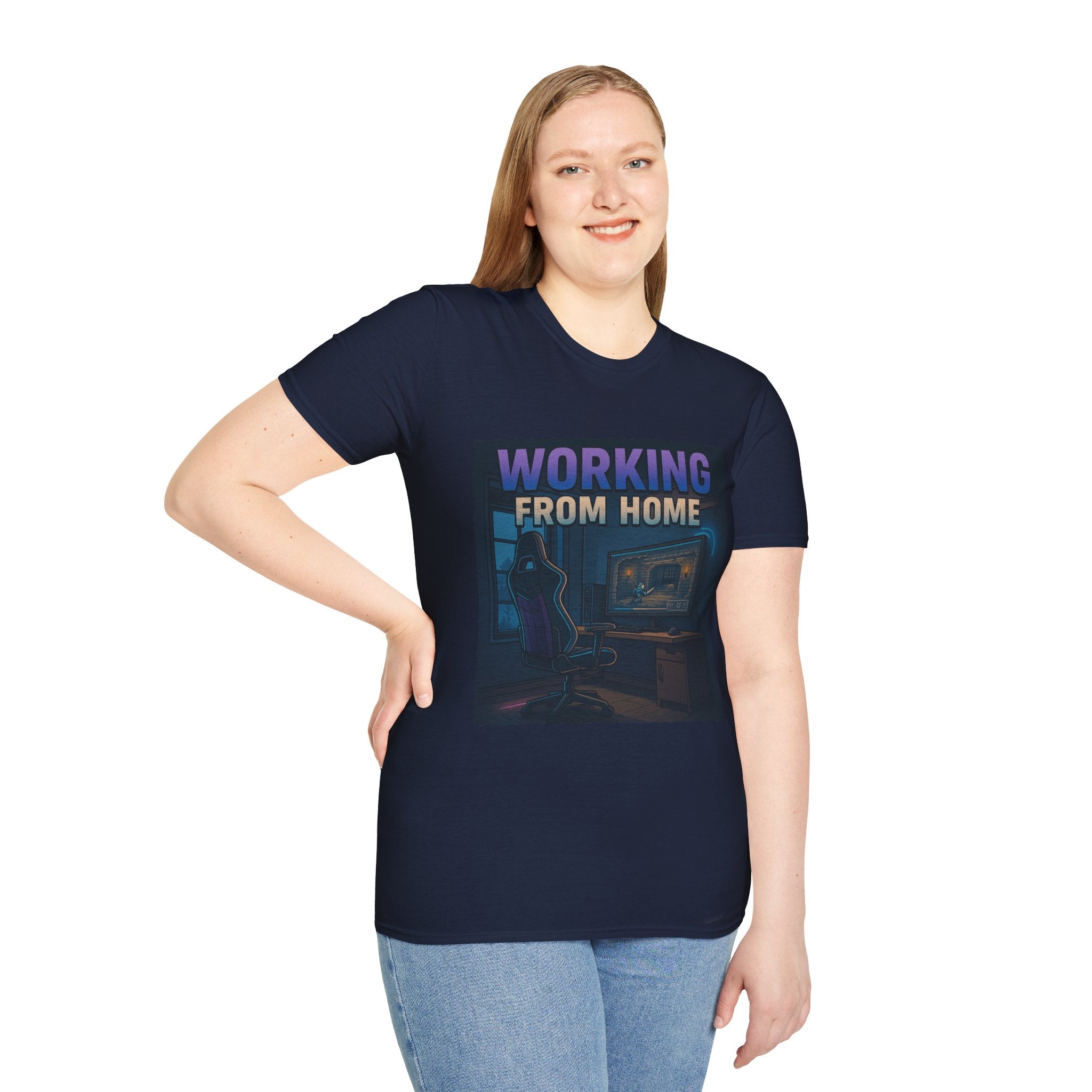 Working From Home T-Shirt – Cozy Gamer / Remote Work Desk Graphic Tee