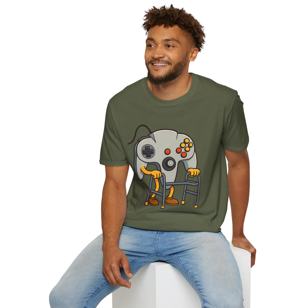 Retro Game Controller Elderly Cartoon T-Shirt