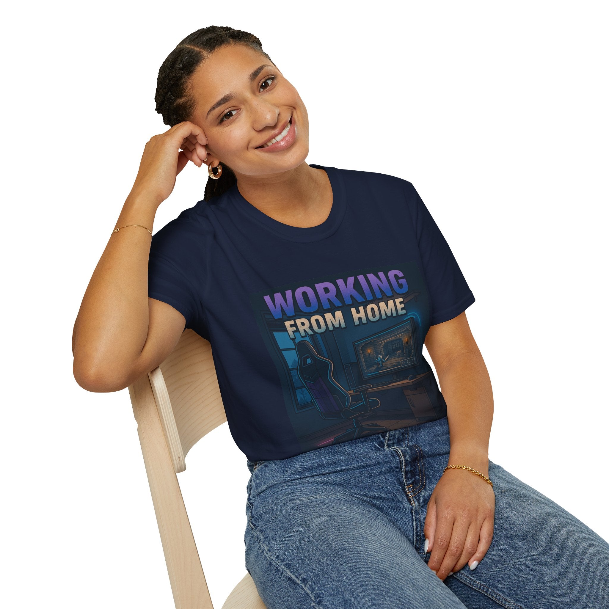 Working From Home T-Shirt – Cozy Gamer / Remote Work Desk Graphic Tee