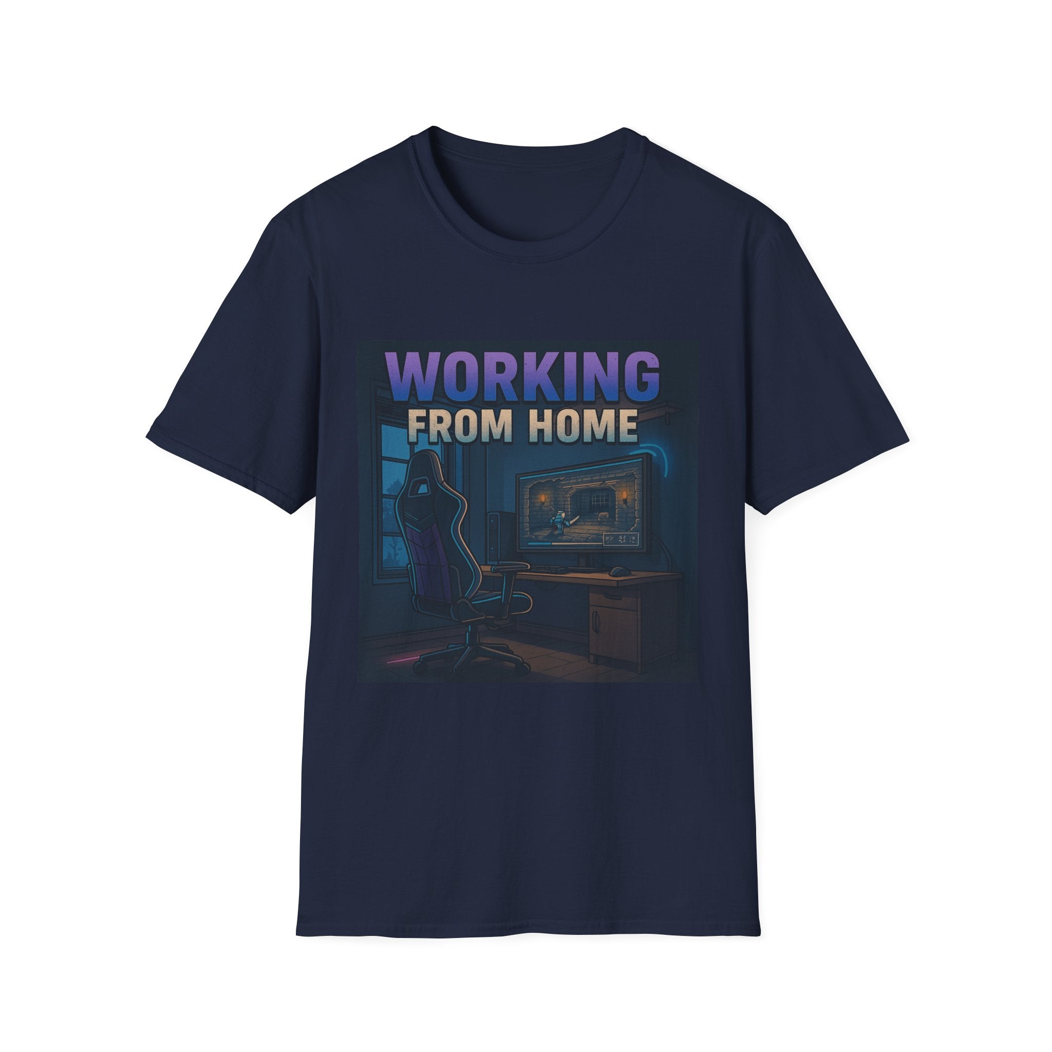 Working From Home T-Shirt – Cozy Gamer / Remote Work Desk Graphic Tee