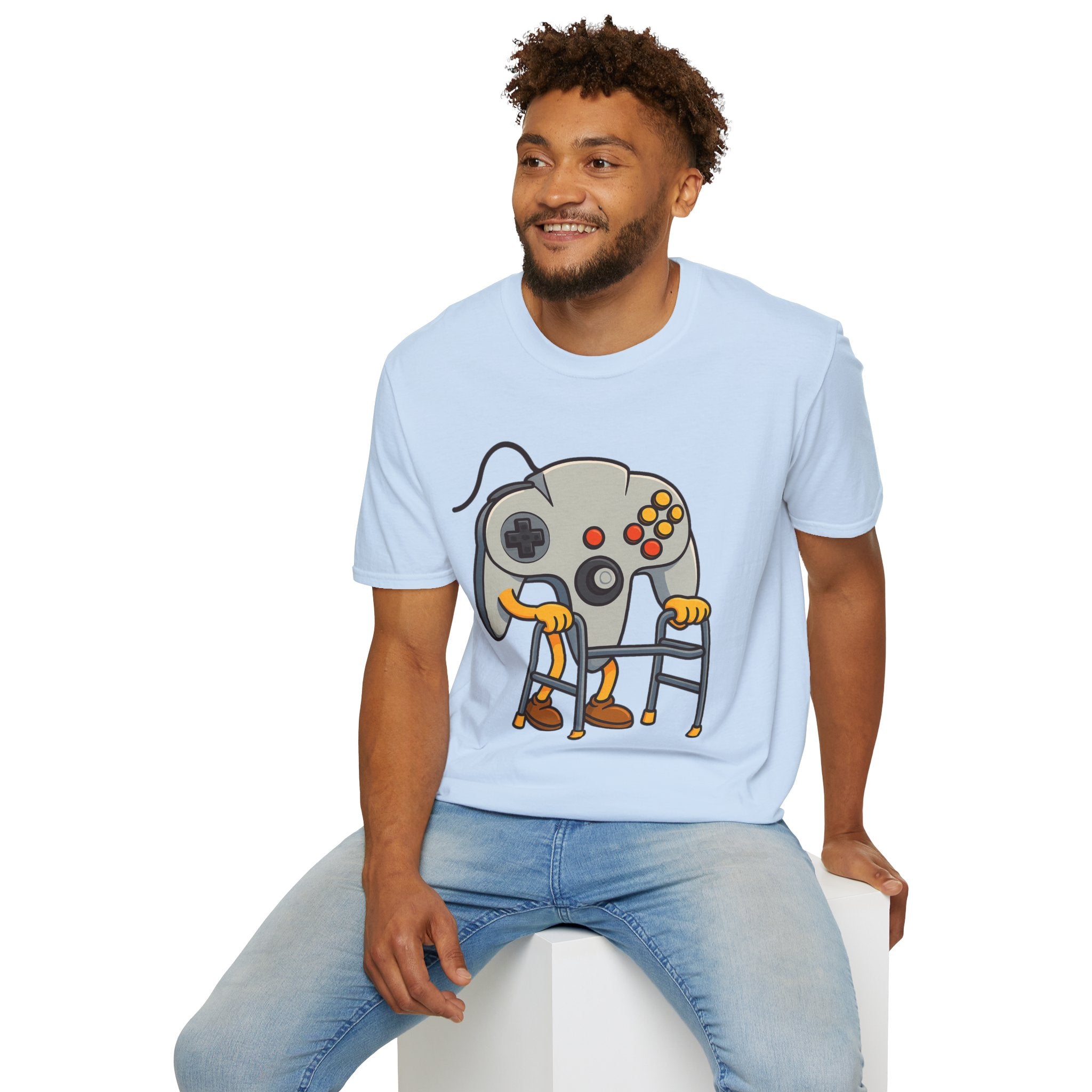 Retro Game Controller Elderly Cartoon T-Shirt
